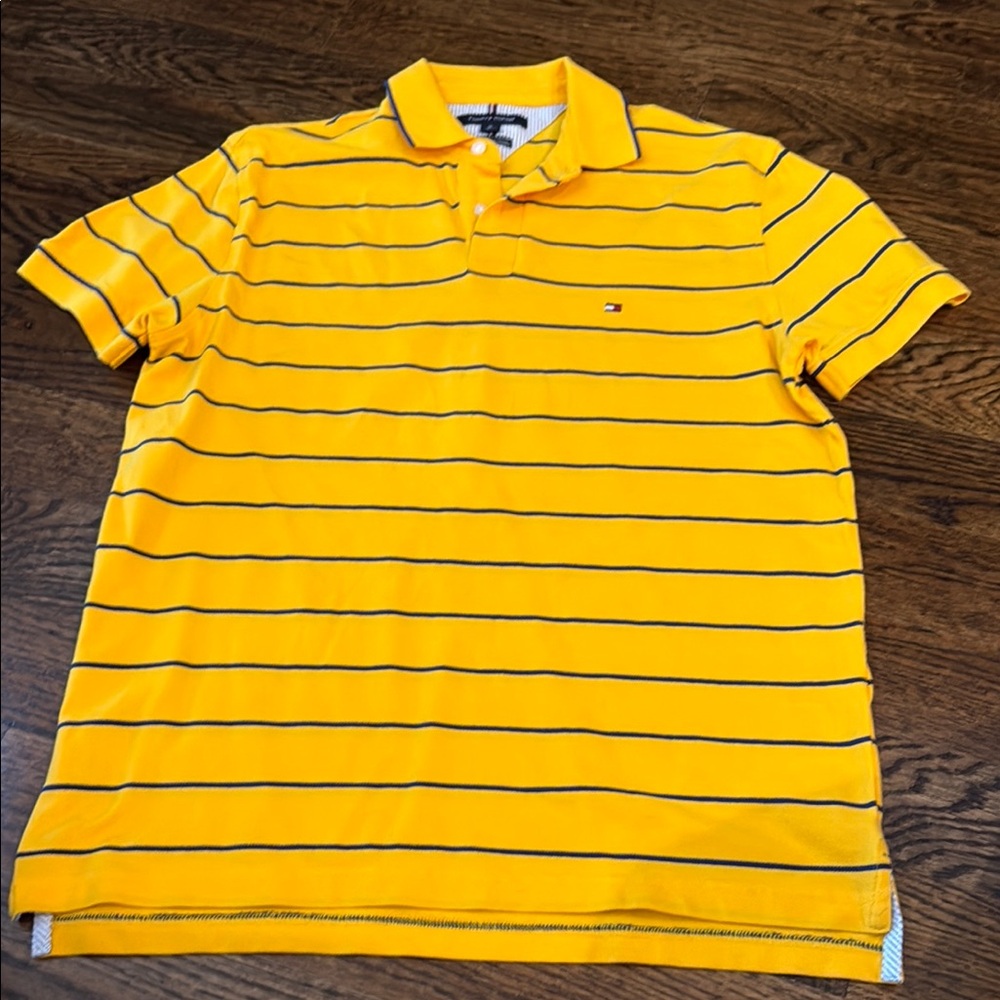 Tommy Hilfiger Yellow and Black Polo Shirt